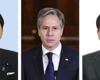 林芳正外相、ブリンケン米国務長官（ロイター＝共同）、韓国の鄭義溶外相（聯合＝共同）