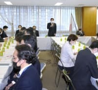 自民党が開いた安全保障調査会の会合＝11日午後、東京・永田町の党本部