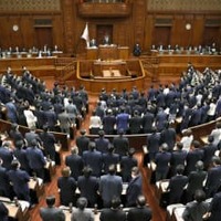 沖縄の日本復帰50年に合わせた決議を採択した衆院本会議＝28日午後