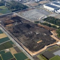 半導体メーカーのTSMCの工場建設予定地＝2021年11月、熊本県菊陽町