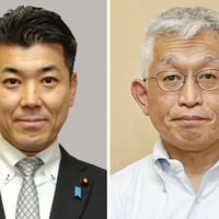 立憲民主党の泉健太代表（左）、兵庫県明石市の泉房穂市長