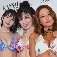 「KANSAI COLLECTION 2023 S／S」囲み取材に出席した岡田紗佳、熊田曜子、白波瀬海来（C）モデルプレス