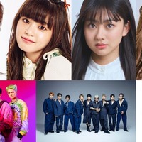 （左上から時計回りに）小川桜花、原田都愛、みとゆな、ゆうちゃみ、BUDDiiS、WOLF HOWL HARMONY（提供写真）