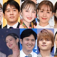 （上段左から）HIKAKIN、安住紳一郎アナウンサー、百田夏菜子、トリンドル玲奈、笹崎里菜さん、（下段左から）こーくん、なごみ、大谷翔平選手／Photo by Getty Images、内田雄馬、松井玲奈（C）モデルプレス