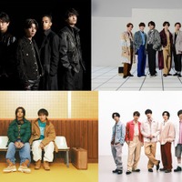 （上段左上から時計回り）Aぇ! group、Kis-My-Ft2、SixTONES、King ＆ Prince（提供写真）