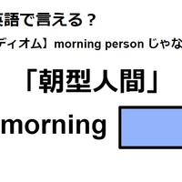 英語で「朝型人間」はなんて言う？