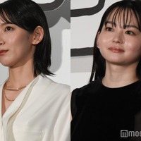 吉岡里帆、デコルテちら見せ 山田杏奈は透け素材で色気漂う 対照的なドレス姿で美スタイル披露【正体】