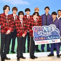 3年半前と同じ衣装で登場したなにわ男子＆Aぇ! group／なにわ男子（前列左から）道枝駿佑、大西流星、西畑大吾（後列左から）大橋和也、藤原丈一郎、長尾謙杜、高橋恭平／Aぇ! group（前列左から）正門良規、末澤誠也（後列左から）小島健、草間リチャード敬太、佐野晶哉（C）モデルプレス