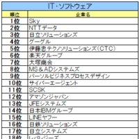 IT・ソフトウェア業界ランキング