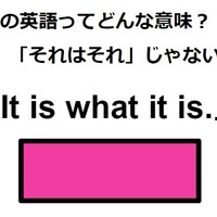 この英語ってどんな意味？「It is what it is.」