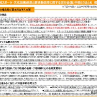 「地域スポーツ・文化芸術創造と部活動改革に関する実行会議」中間とりまとめ概要