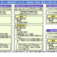 新しい選抜制度における一般選抜の検査・選抜方法等の例