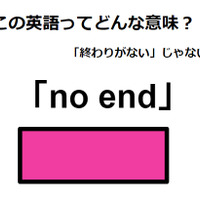 この英語ってどんな意味？「no end」