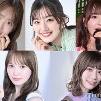 （上段左から）佐々木久美、佐々木美玲、高瀬愛奈（下段左から）加藤史帆、東村芽依（C）モデルプレス