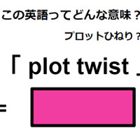 この英語ってどんな意味？「 plot twist 」