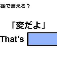 英語で「変だよ」はなんて言う？