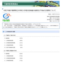 令和7年度 千葉県県立中学校入学者決定検査の結果