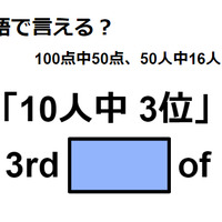 英語で「10人中 3位」はなんて言う？