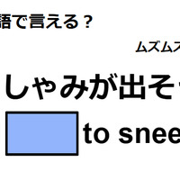 英語で「くしゃみが出そう」はなんて言う？