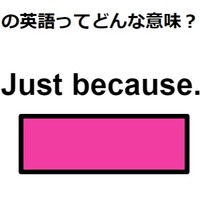 この英語ってどんな意味？「Just because.」