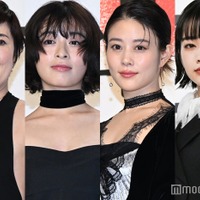 映画「国宝」完成報告会に出席した寺島しのぶ、森七菜、高畑充希、見上愛（C）モデルプレス