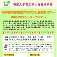 中学・高校生向け「科学者の芽育成プログラム特別セミナー」