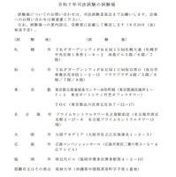 令和7年司法試験の試験場