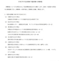 令和7年司法試験予備試験の試験場