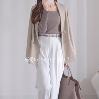 ラテグラデが今っぽい。【ユニクロ】ワイドパンツの「白」で仕上げる好感度高めコーデ【40代の毎日コーデ】