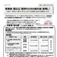 群馬県（国公立）奨学のための給付金（前倒し）