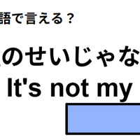 英語で「僕のせいじゃない」はなんて言う？