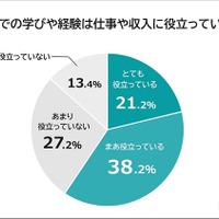 大学での学びや経験が現在の仕事や収入に役立っているか