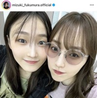 モー娘。OG譜久村聖、鞘師里保との同期SHOT！“大ファン女優”も大興奮「かわいいよよおおお」