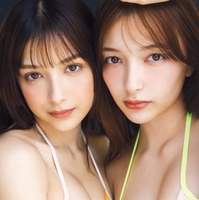 “エリマリ姉妹”Erika＆百瀬まりな、美バスト開放「ヤンマガ」6年ぶり表紙登場