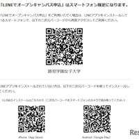 「LINEでオープンキャンパス申込」QRコード