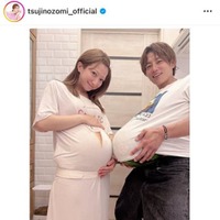 第5子出産間近の辻希美、杉浦太陽との“ダブル”ふっくらお腹SHOTを公開「もうすぐ会えるね」