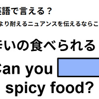 英語で「辛いの食べられる？」はなんて言う？