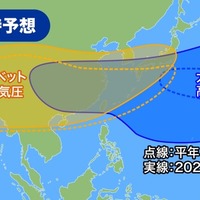 今年の猛暑ピーク時の天気図イメージ