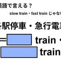 英語で「各駅停車・急行電車」はなんて言う？