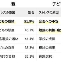 親子のストレスランキングの上位5位