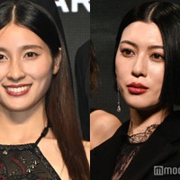 土屋太鳳、背中ざっくり変形ドレス姿披露 三吉彩花は透けタイツから美脚大胆見せ【「今際の国のアリス」シーズン3】