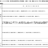 令和8年度（2026年度）熊本県立高等学校入学者選抜後期（一般）選抜における「第1選考後の選抜基準」