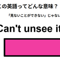 この英語ってどんな意味？「Can’t unsee it.」