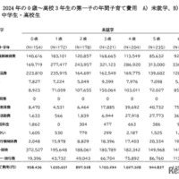 2024年の未就学の第一子の年間子育て費用