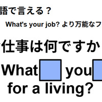 英語で「お仕事は何ですか？」は何て言う？