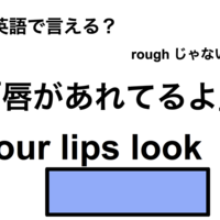 英語で「唇があれてるよ」は何て言う？
