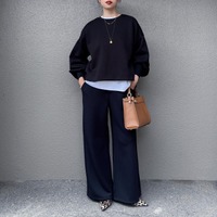 着心地ときちんと感を両立。【GU】きれい見えスウェットパンツが良い！【40代の毎日コーデ】