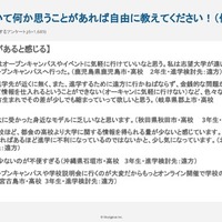 進学先と地域について何か思うことがあれば自由に教えてください