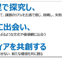 めざす学生像:「自らの足で探究し、破天荒に出会い、フロンティアを共創する」姿