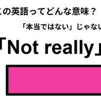 この英語ってどんな意味？「Not really」
